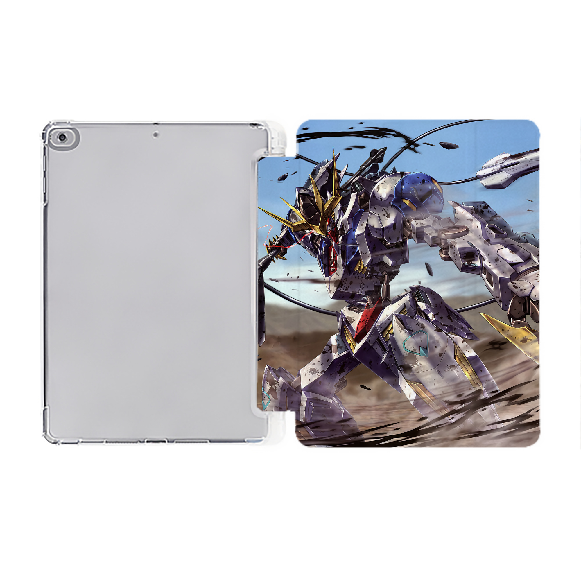 （画像用） 機動戦士ガンダム Mobile Suit Gundam IPad ケース ペン収納付き 三つ折りスタンド PUレザー×シリコン 対応機種9.5/10.5/10.9インチ